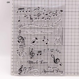 Make Your Own Music Perfect Harmony Much Love on Your Special Day Melody Music Rubber Stamps Clear Stamps for Christmas Card Making Decoration and DIY Scrapbooking Rubber Stamps for Crafts