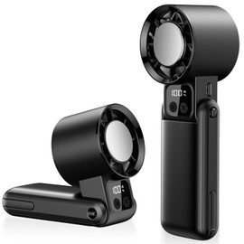 WOWF Portable Handheld Fan, 12000RPM Powerful Hand Fan Foldable with Air Turbo Tech Cooling,Turbo Fan for Indoor Outdoor Activities, Travel, Working (Black)