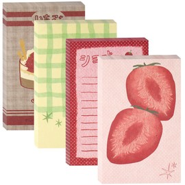 200 Sheets Strawberry M5 Note Pads Kawaii Scrapbook Paper To Do List Notepad 2.63X4.13 IN Cute Notepads Bulk Decorative Paper Strawberries Desserts Grid Note Pad Memo Pad Journaling Office Supplies