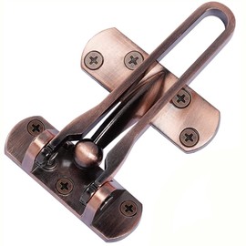 Litensh Door Chain Lock for Front Door, Swing Bar Door Guard Lock, Security Door Chain Latch for Home Apartment Hotel Dormitory (Red Bronze)