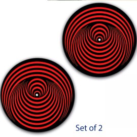 Plastic Waffles Set of 2 Vertigo Red Record Label Slipmat Turntable 12" Scratch Pad Slip Mat x2