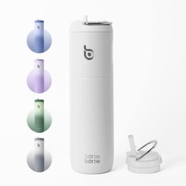 BOTTLE BOTTLE Insulated Water Bottle 24oz with Straw Lid and Handle for Sports Travel Gym Stainless Steel Water Bottles Double-Wall Vacuum Metal Thermos Bottles Leak Proof BPA-FreeÂ (white)