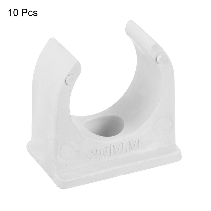 sourcing map 10PCS PVC U-Shaped Conduit Clip Push in Saddle