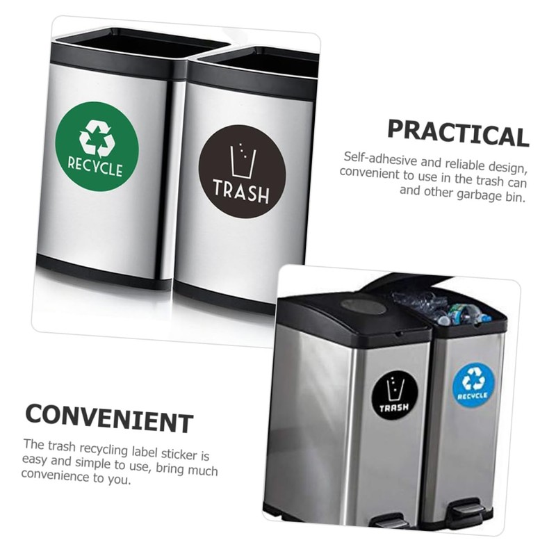 EXCEART Recycling Bin Stickers 12pcs Garbage Sorting Stickers Label Stickers