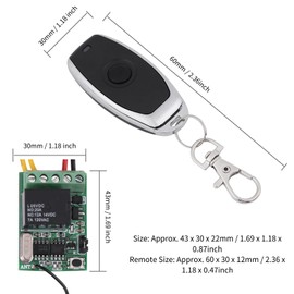 Relay Remote Control Switch, Industrial Control Components Control Switch Wireless One Key Switch Receiver Transmitter DC 4V 5V 6V 7.4V 9V 12V