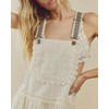 ebossy ebossy Women's Laced Embroidered Tulle Bib Dress Casual Loose