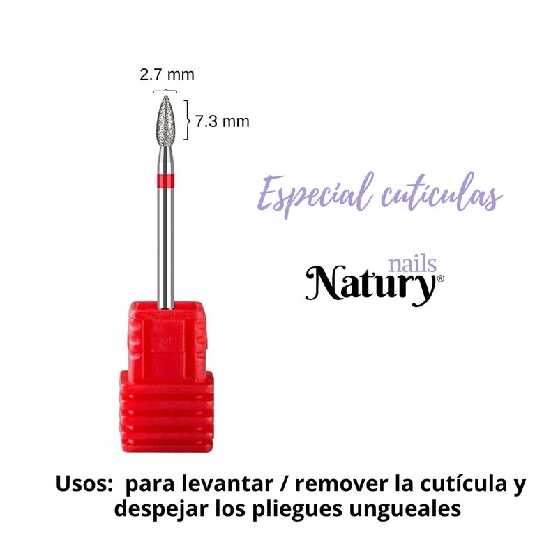 Natury Nails Set mit 2 Stück Diamantfräser für Nagelfräser, 2,7