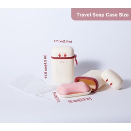 Mbestor Soap Travel Case with Foam Soap Bag, Leak-Proof Portable Soap Holder with Drainage Holes for Camping Gym, Cute Compact Soap Container