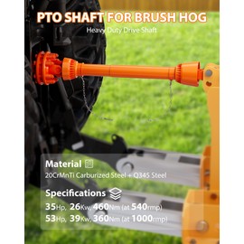 Takywep 31.5"-41" Brush Hog PTO Shaft, 1-3/8" PTO Drive Shaft, 6 Spline Both Ends PTO Driveline Shaft, Series 4 Tractor PTO Shaft