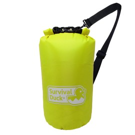 Survival Duck Lightweight Dry Bag | 2 Litre & 5 Litre Capacity | Ripstop Nylon Waterproof Bag | Great for Hiking, Camping, Kayaking, Paddle Boarding (Yellow, 10 Litre)