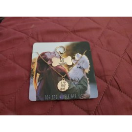 Unbranded Dog Bone Pet Tag For your Dog+ I  My Dog Necklace & Pendant 2pc Set