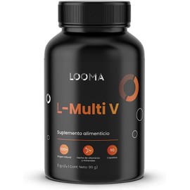 L-Multiv de Looma Multivitamínico Completo 100% natural – 90 Capletas de 1 gramo| Vitaminas A, C, D, E, B1, B2, B6, B12, Ácido Fólico, Minerales y Antioxidantes | Energía y Bienestar Diario para 90 días