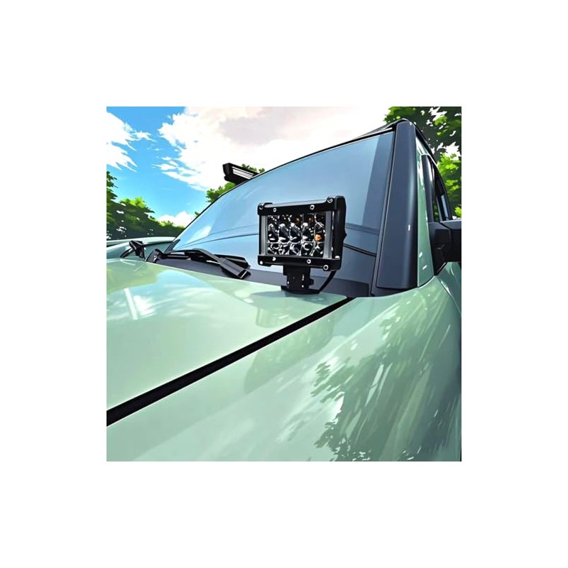Car Work Light Holder 2 Pieces, Universal Adjustable Hood Mount,