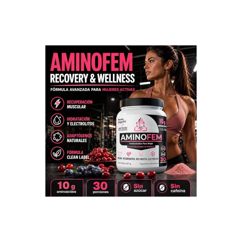 Aminoácidos Mujer Aminofem Mezcla Bcaa Glutamina Recuperación Muscular Electrolitos Myo