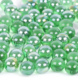 DomeStar 1LB Glass Marbles, Marbles Bulk 0.63 Inch Vase Fillers Green Glass Beads for Fish Tank Home Decor