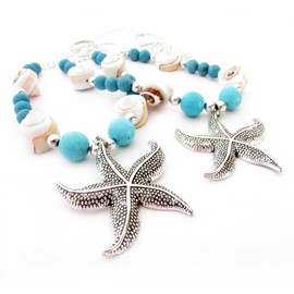 Shell Curtain Tiebacks with Starfish Pendants, Beach Theme Drapery Hold Backs, Tropical Drapery Hold Backs