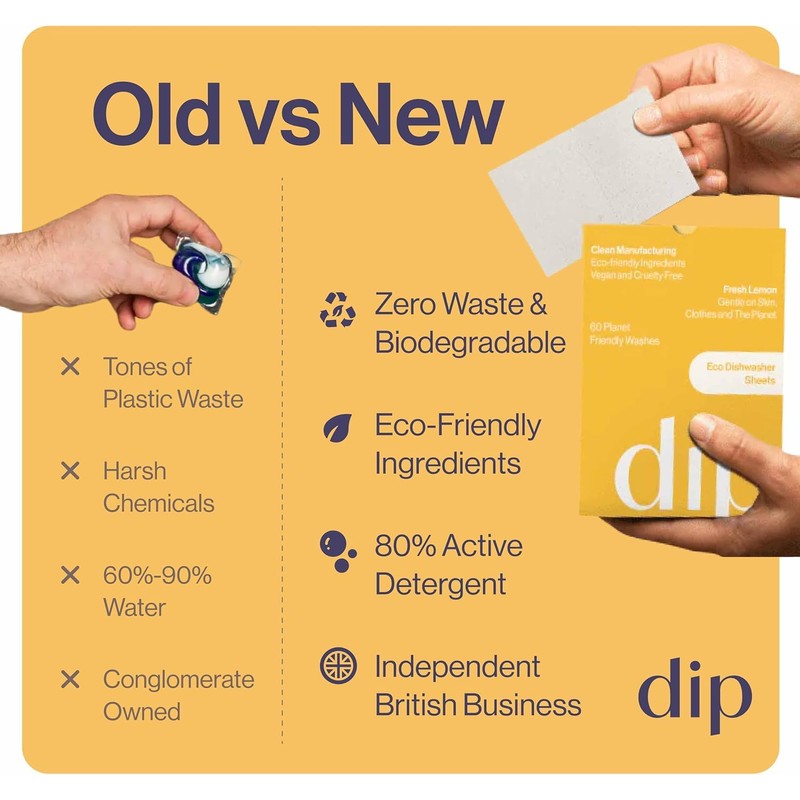 Dip Dishwasher Sheets | Eco-Friendly Alternative to Dishwasher Tablets |