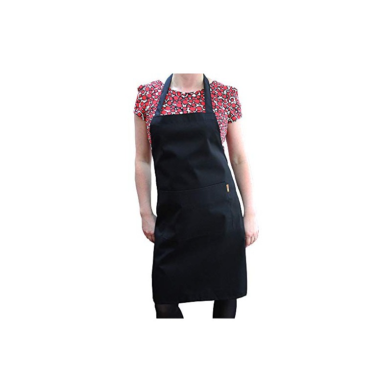 Black cooking apron – pocket, unisex, adult and teenager sizes