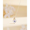 Mom Birthstone Silver Necklace for Women: 925 Sterling Silver Sapphire
