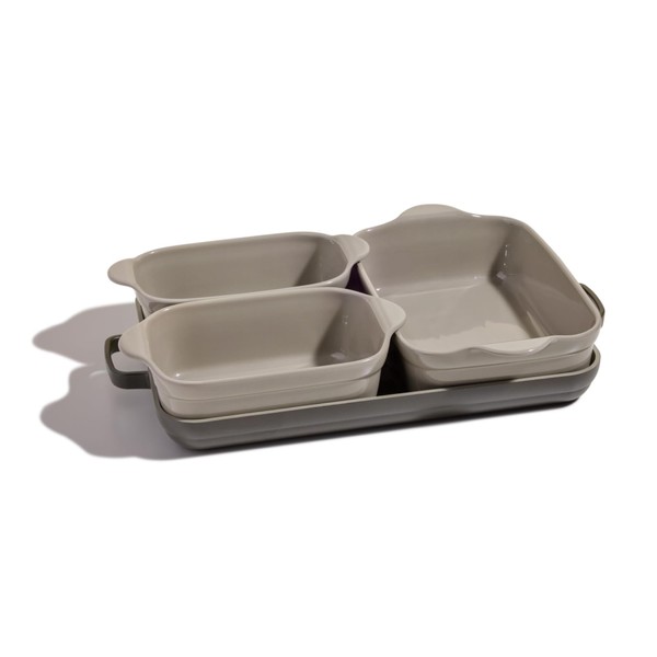 Our Place Ovenware Set | 5-Piece Nonstick, Toxin-Free, Ceramic, Stoneware Set with Oven Pan, Bakers, & Oven Mat | Space-Saving Nesting Design | Oven-Safe | Bake, Roast, Griddle and more | Char