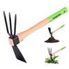 WORKPRO Hoe and Cultivator Garden Rake with 14" Wooden Handle,
