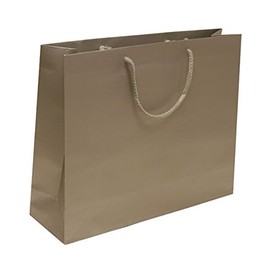 JAM PAPER Matte Horizontal Gift Bags with Rope Handles - XL - 16 x 4 3/4 x 13 - Silver - Sold Individually