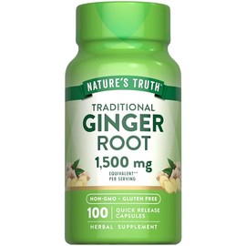 Nature's Truth Ginger Root Capsules | 100 Count | from Ginger Root Extract | Non-GMO and Gluten Free Supplement