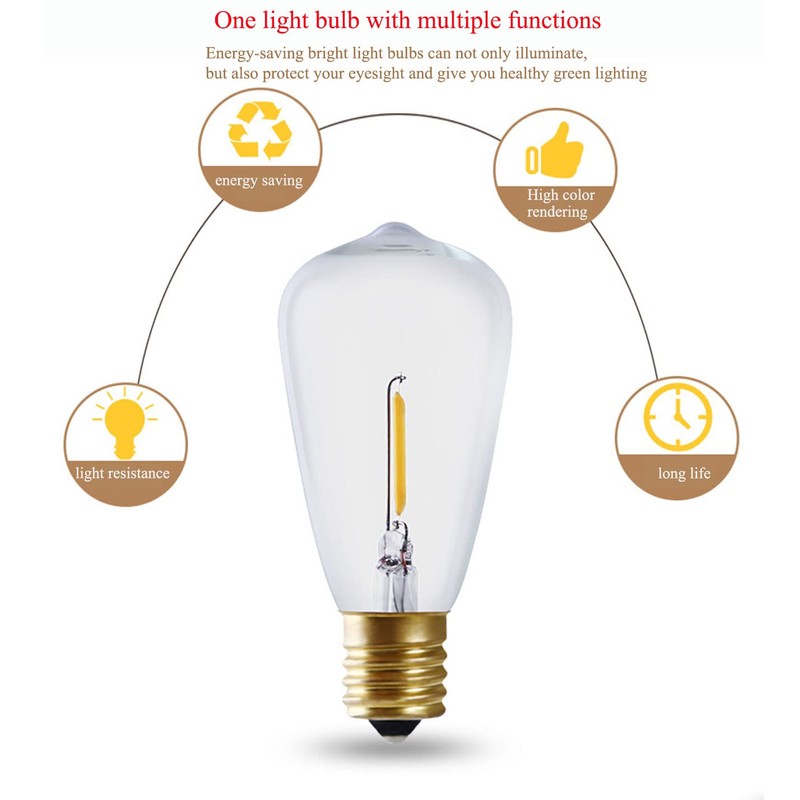ST38 E17 Base LED String Light Bulbs 0.65W LED Edison