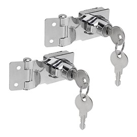 Paquete de 2 Cerraduras de Cerrojo con Llave, Cerradura de Perilla de Gabinete de 2,5 Pulgadas, Cerradura de Cerrojo con Llave de Aleación de Zinc, Cerrojo de Bloqueo con Llave de Perilla Giratoria, C