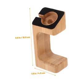 Mikinona 1pc Bamboo and Wooden Watch Stand Display Smart Charging Type Yellow