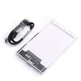 DEVMO USB 3.0 2.5" SATA Hard Drive External Enclosure HDD Clear Case Durable 2.5-Inch for SSD, Support UASP SATA III Portable Tool-Free Design