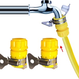 Universal Tap Connector Adapter 2 Pack Indoor Kitchen Round Mixer Tap Connector for Join 1/2 inch Garden Hose Pipe Round Connector Adapter Hose(for 14-20mm Diameter Round tap)