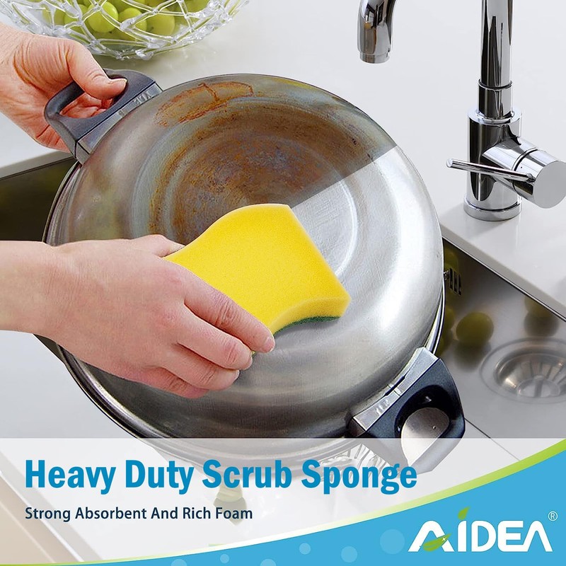 AIDEA Sponges Kitchen, 50 Pack Heavy Duty Dish Sponge, Cleaning