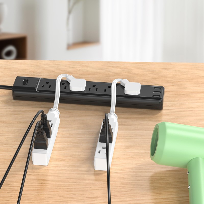 1 FT Short Power Extension Cord, HITRENDS 3 Outlet Extension