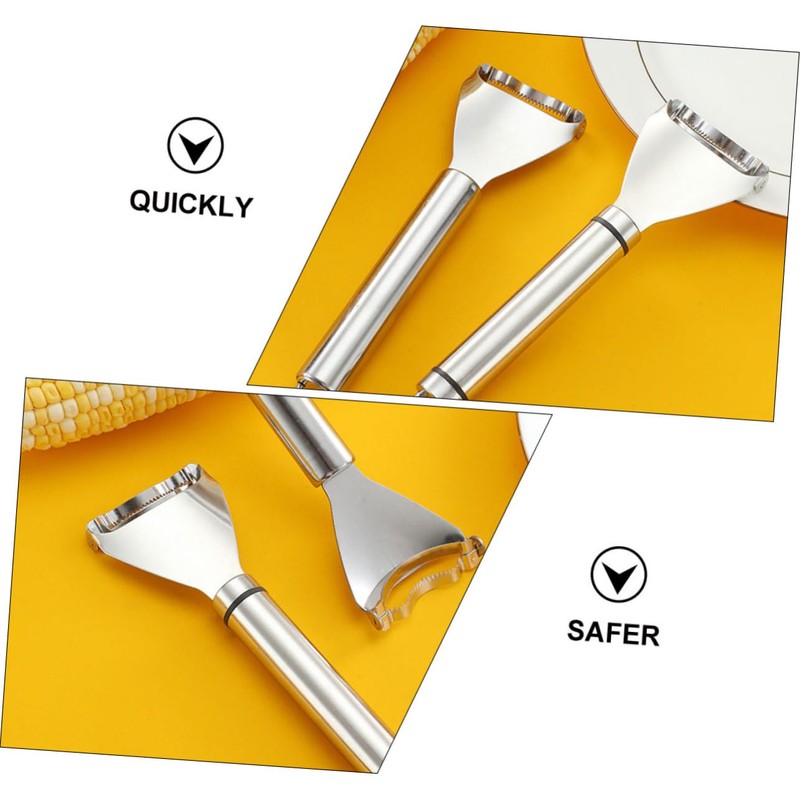 COLLBATH Ergonomic Handle Corn Peeler Steel Stripper for Kitchen Fast