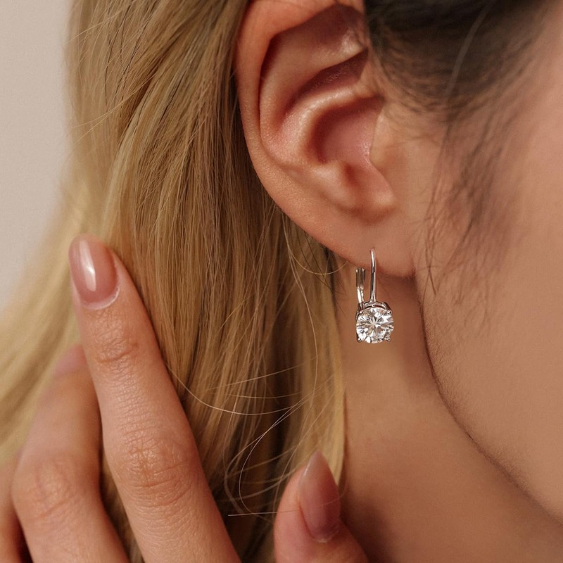 Ctarlitu Moissanite Stud Earrings For Women, Lab Created Moissanite Earrings