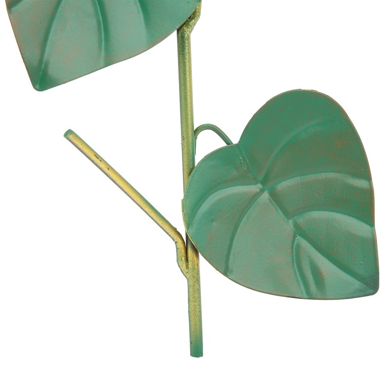 Birds Feeder Hanging Metal Green Leaf Shape Hummingbirds Feeder for
