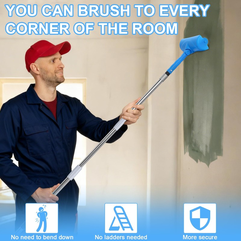 Ceiling Paint Roller No Drip Kit – 111-Inch Extension Pole