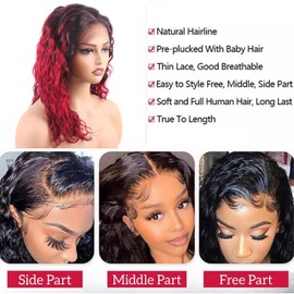 ManeMajesty Ombre Wigs Human Hair Curly Wave 20inch 180% HD Transparent 13x4 Lace Front Wigs for Women Pre Plucked with Baby Hair Glueless Brazilian 360° Lace Frontal Wigs TT1B/BUG