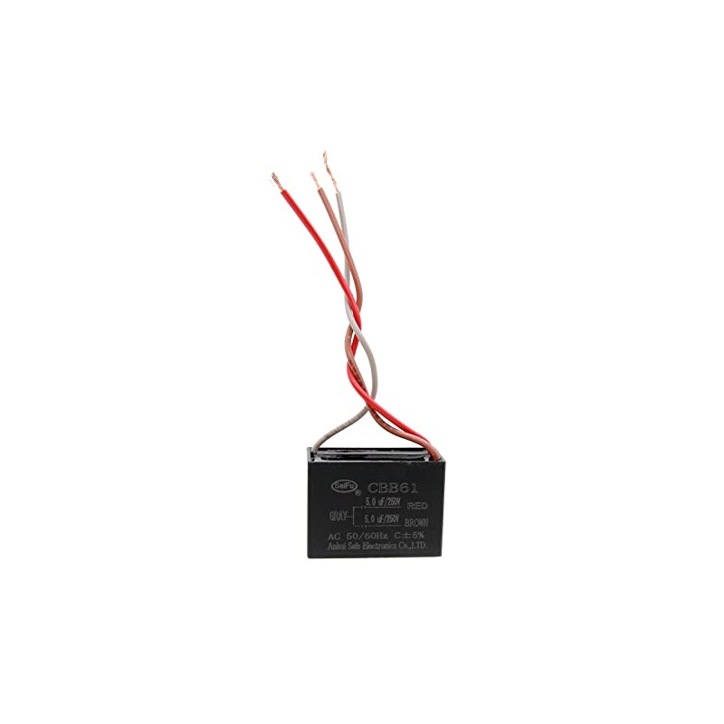 CBB61 5uf+5uf 3-Wire 250V AC Ceiling Fan Capacitor - 50/60