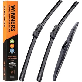 WINNERS Escobillas Limpiaparabrisas para Chevy Trax 2024-2025 - Juego Delantero y Trasero, Ajuste Exacto OEM, Goma para Todas las Estaciones con Diseño Aerodinámico Premium