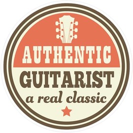 CafePress Guitar Music Gift for Guitarist Medium Die Cut Sti Medium Die Cut Sticker, 5.75" x 5.75" Matte Finish