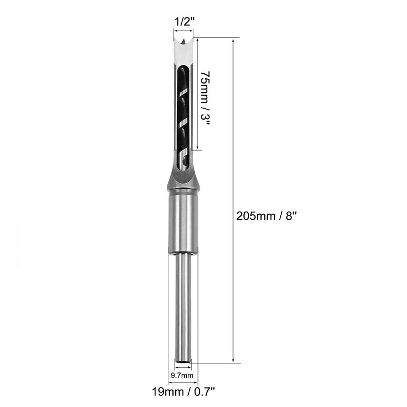 uxcell Square Hole Drill Bit, 1/2" High-Carbon Steel Hollow Chisel