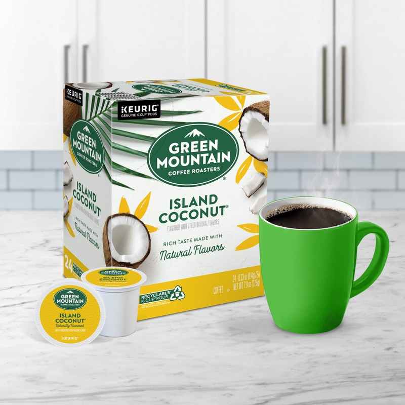 Green Mountain Coffee Roasters Island Coconut Keurig Single-Serve K-Cup Pods,