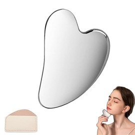 Guibell Gua Sha, Herramientas de raspado de acero inoxidable para la cara,Herramienta de Gua Sha Facial,Herramientas de masaje para la cara,Levante