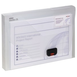 Snopake A4 DocBox Clear 25 mm Box File with Push Lock (Pack of 1) Ref 12849