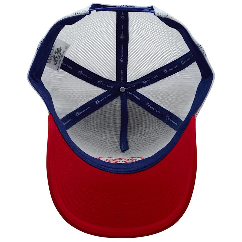 Bexxwell Trucker Cap Blue/White/Red with Logo Patch (Optimal Fit, Cap,