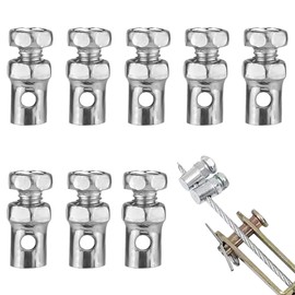 Pack of 8 Throttle Cable Universal, Throttle Cable Clamp, Wire Rope Fastening Buckle, Universal Cable End Caps for Bicycle, Motorcycle, Lawn Mower, Go-Kart and Tractor, 2.5 mm Max
