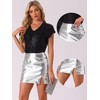 Allegra K Metallic Shiny Skirt for Women's High Waist Slit