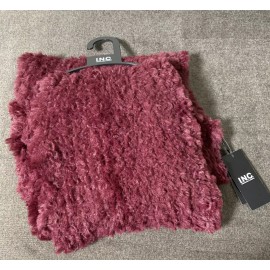 INC International Concepts Women's Faux-Fur Scarf Burgundy Red One Size